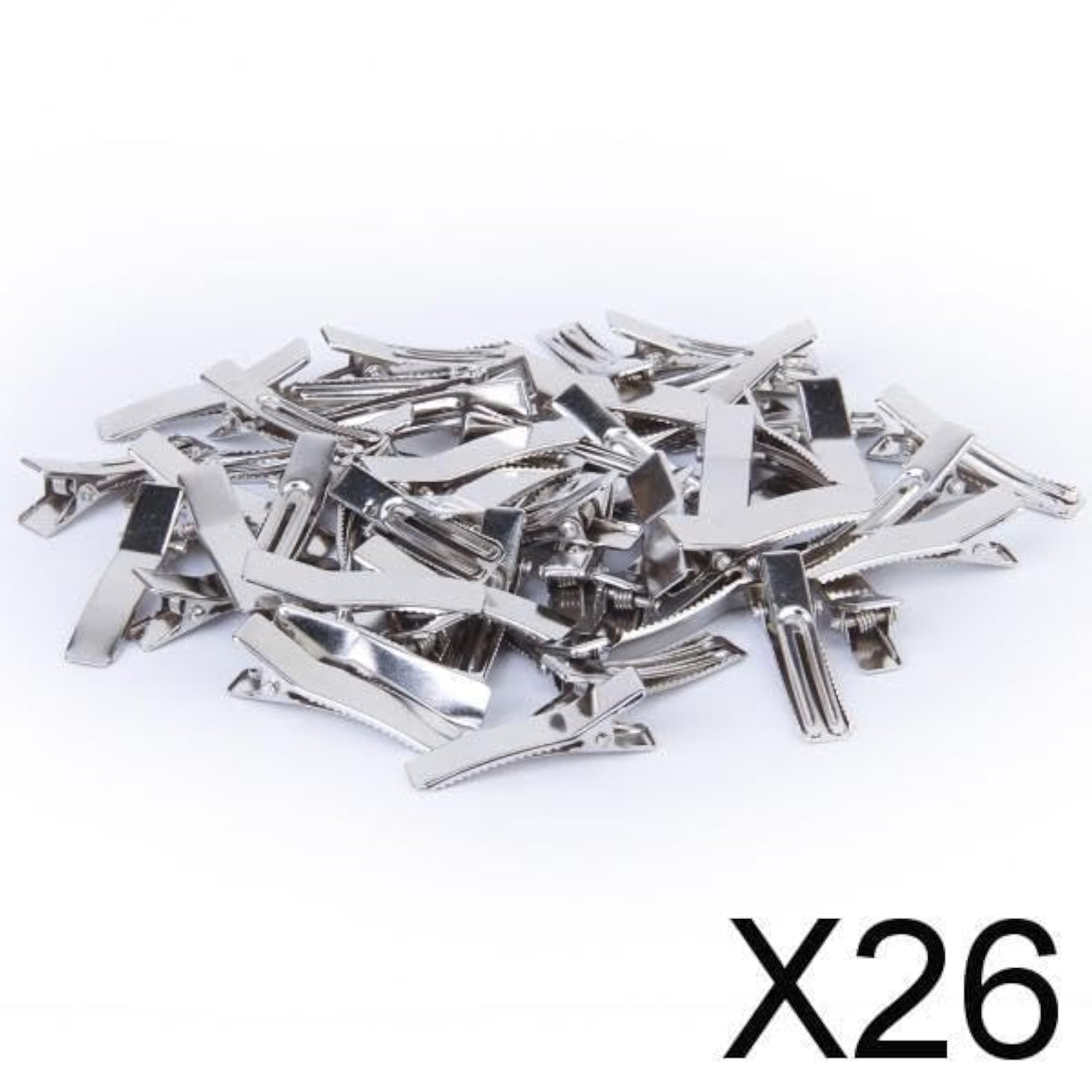 50 Pcs Blank Double Prong Hair Clips, 35mm